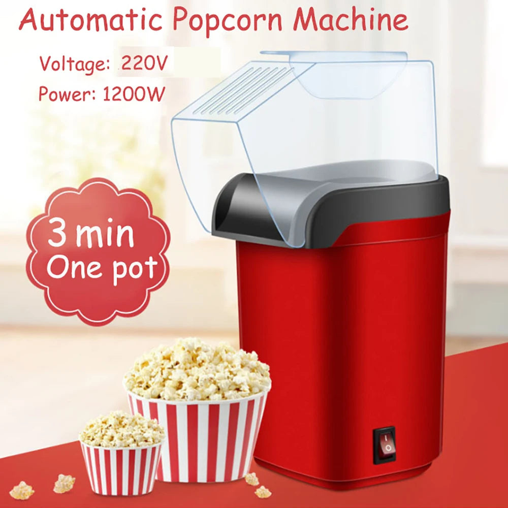 1200W Mini Oil-Free Popcorn Maker for Home