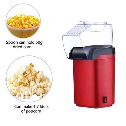 1200W Mini Oil-Free Popcorn Maker for Home