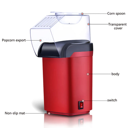 1200W Mini Oil-Free Popcorn Maker for Home