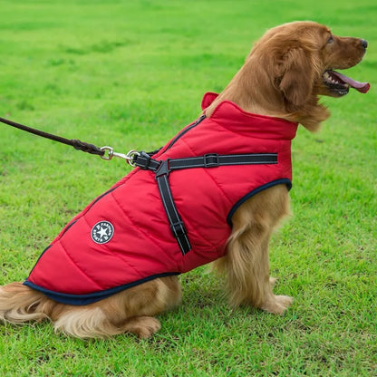 Winter Waterproof Dog Jacket with Harness