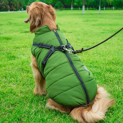 Winter Waterproof Dog Jacket with Harness