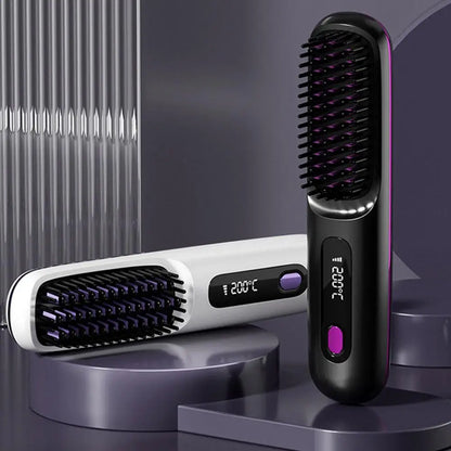 Wireless Heated Hair Straightening Brush