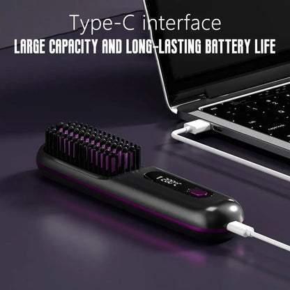 Wireless Heated Hair Straightening Brush