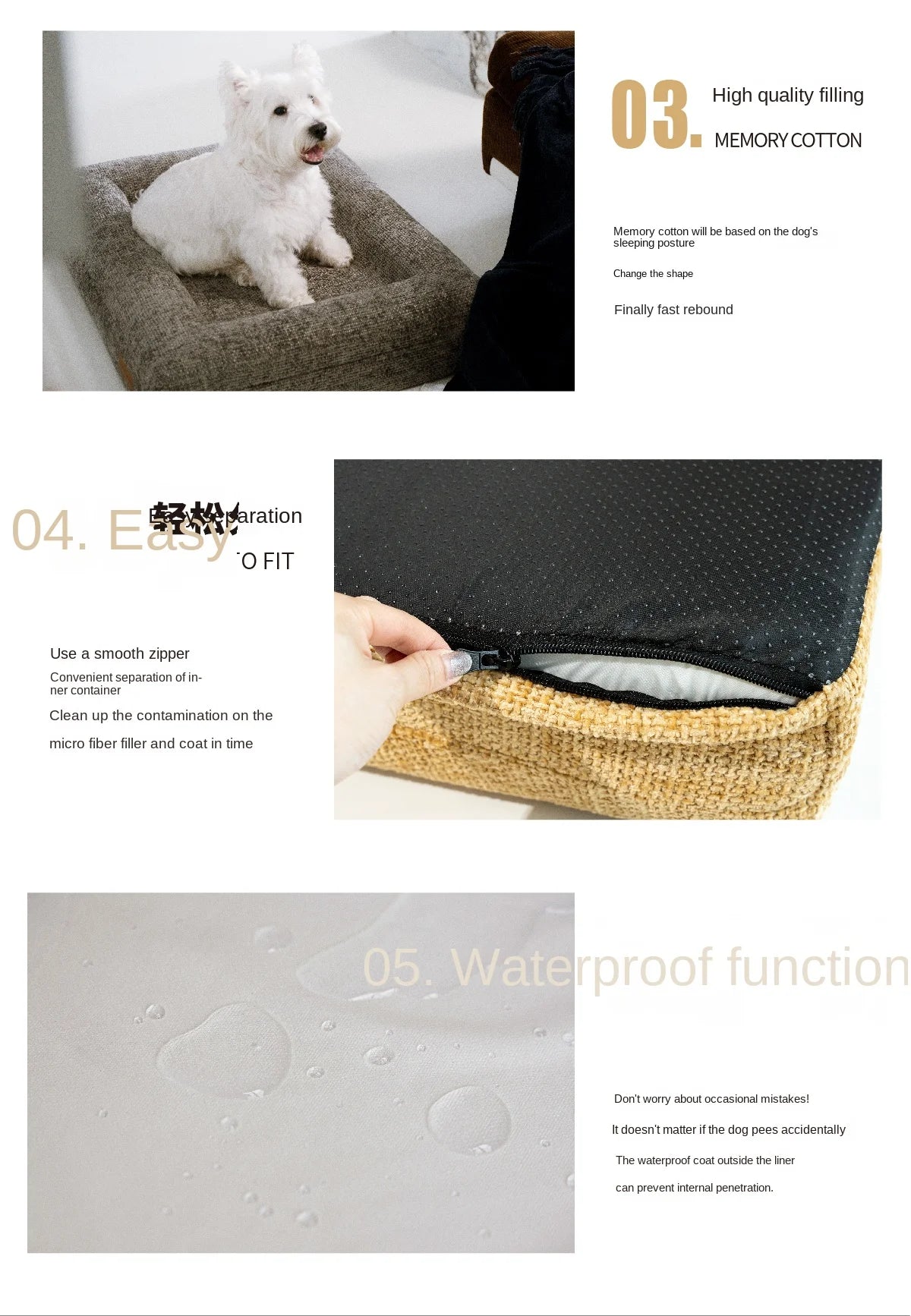 Washable Foam Pet Bed