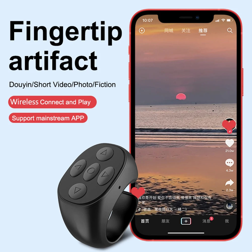 Bluetooth Ring Remote Control for Selfie & Video