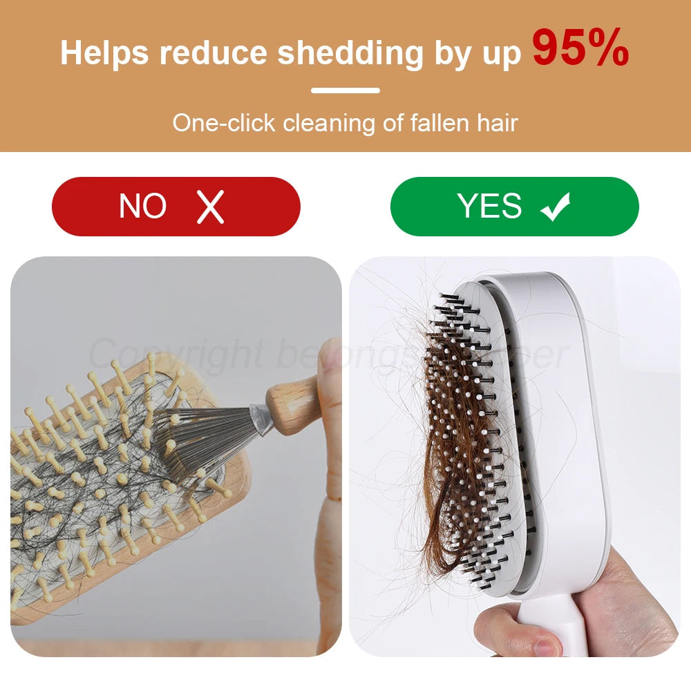 Self-Cleaning Massage Hair Brush