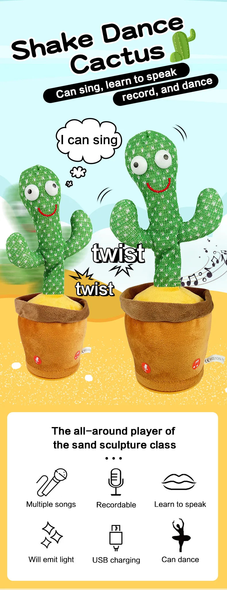 Dancing Talking Cactus Toy