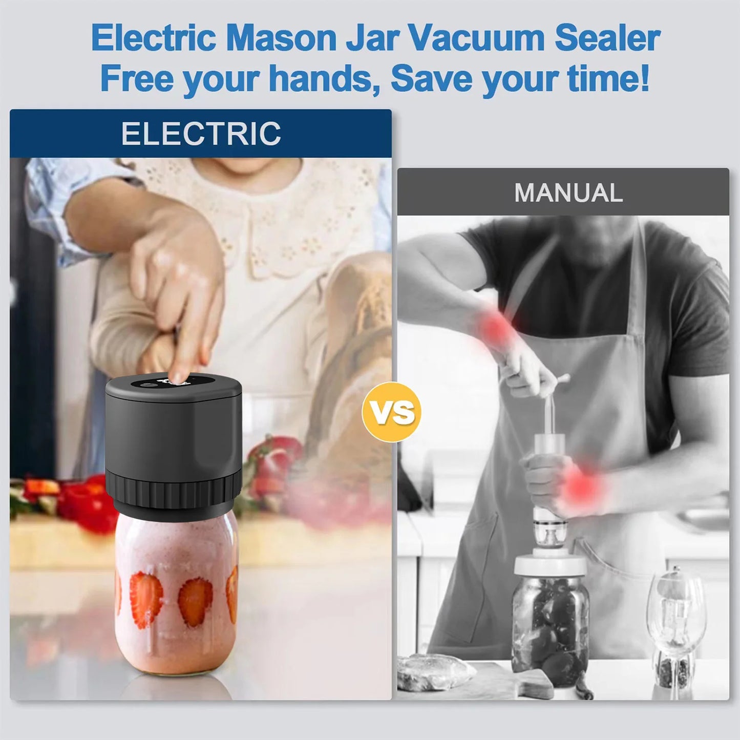 Cordless Electric Mason Jar Vacuum Sealer