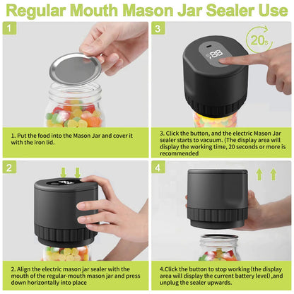 Cordless Electric Mason Jar Vacuum Sealer