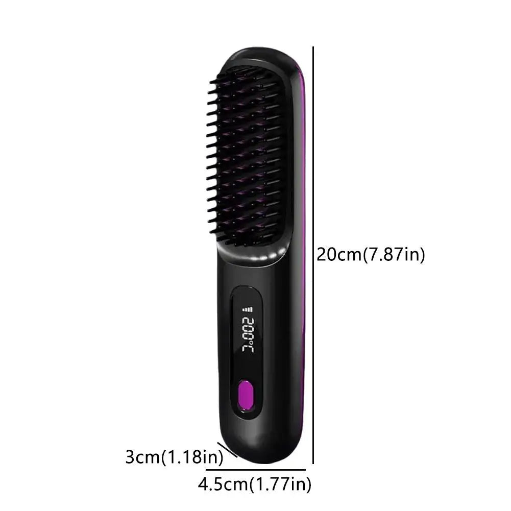 Wireless Heated Hair Straightening Brush