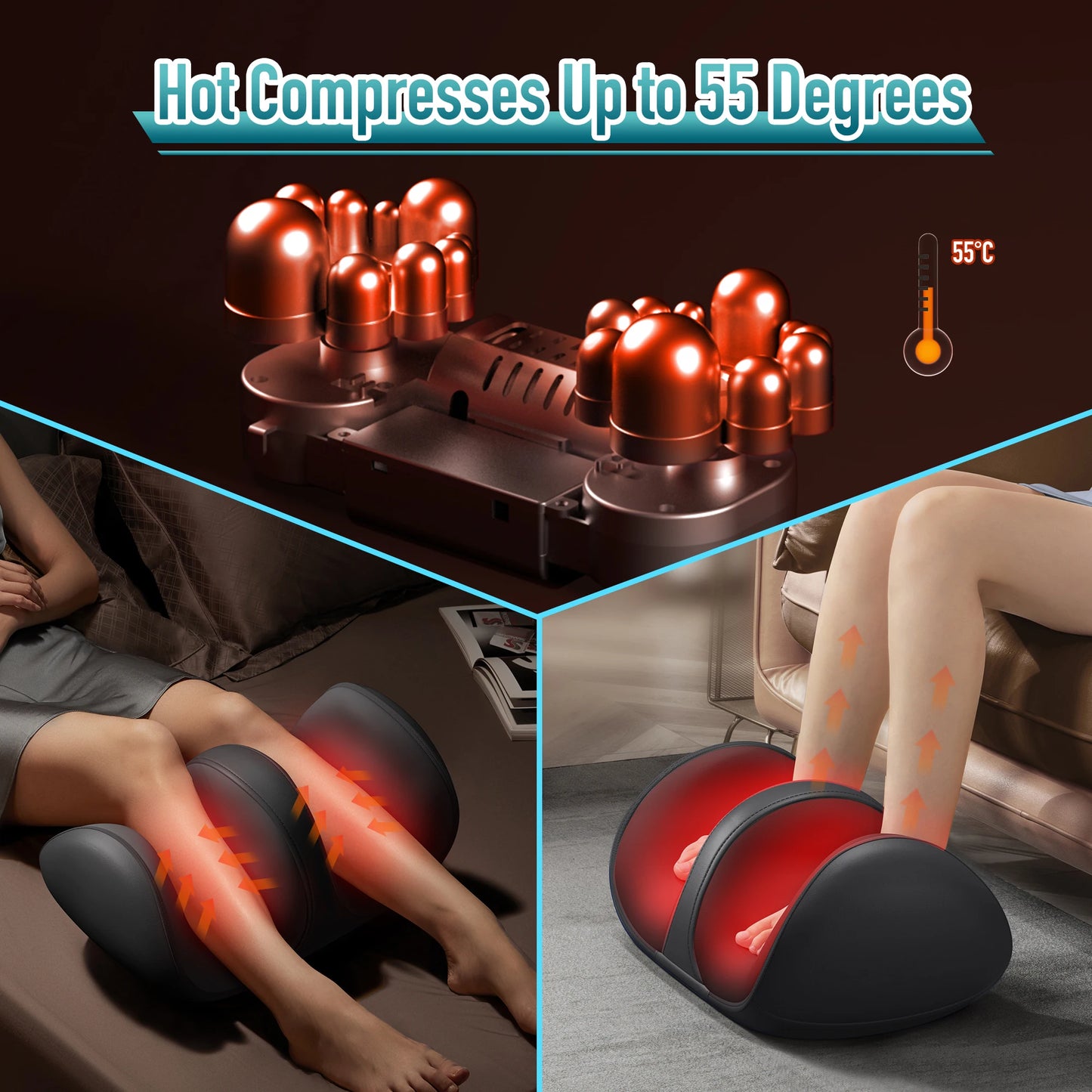 3D Shiatsu Foot & Calf Massager with Heat