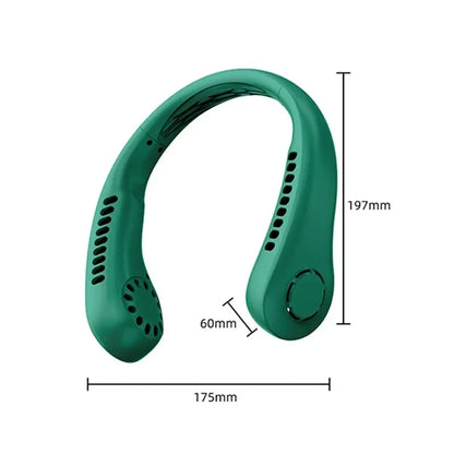 Portable Bladeless Neck Fan, 1200mAh, 3-Speed, Rechargeable