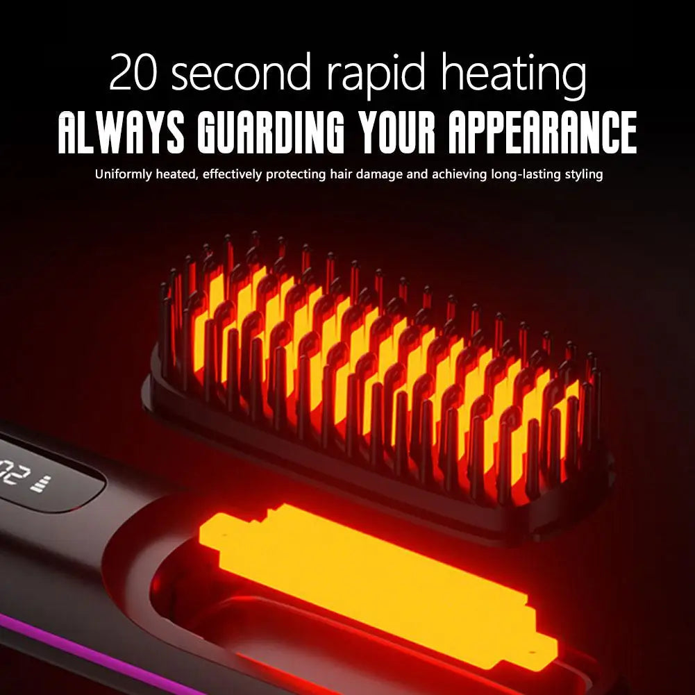 Wireless Heated Hair Straightening Brush