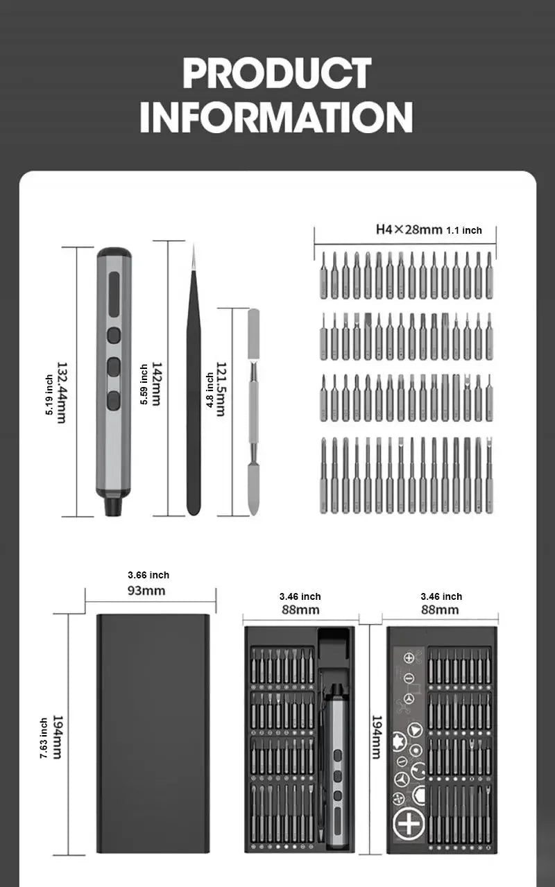 68-in-1 Cordless Electric Screwdriver Set