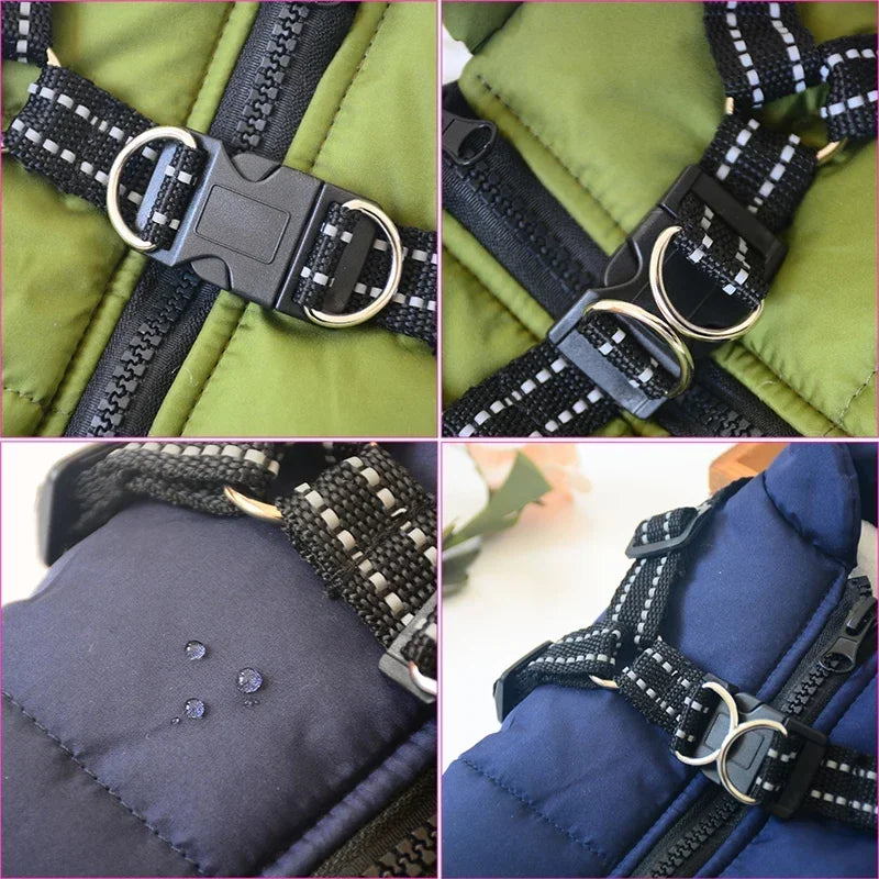 Winter Waterproof Dog Jacket with Harness