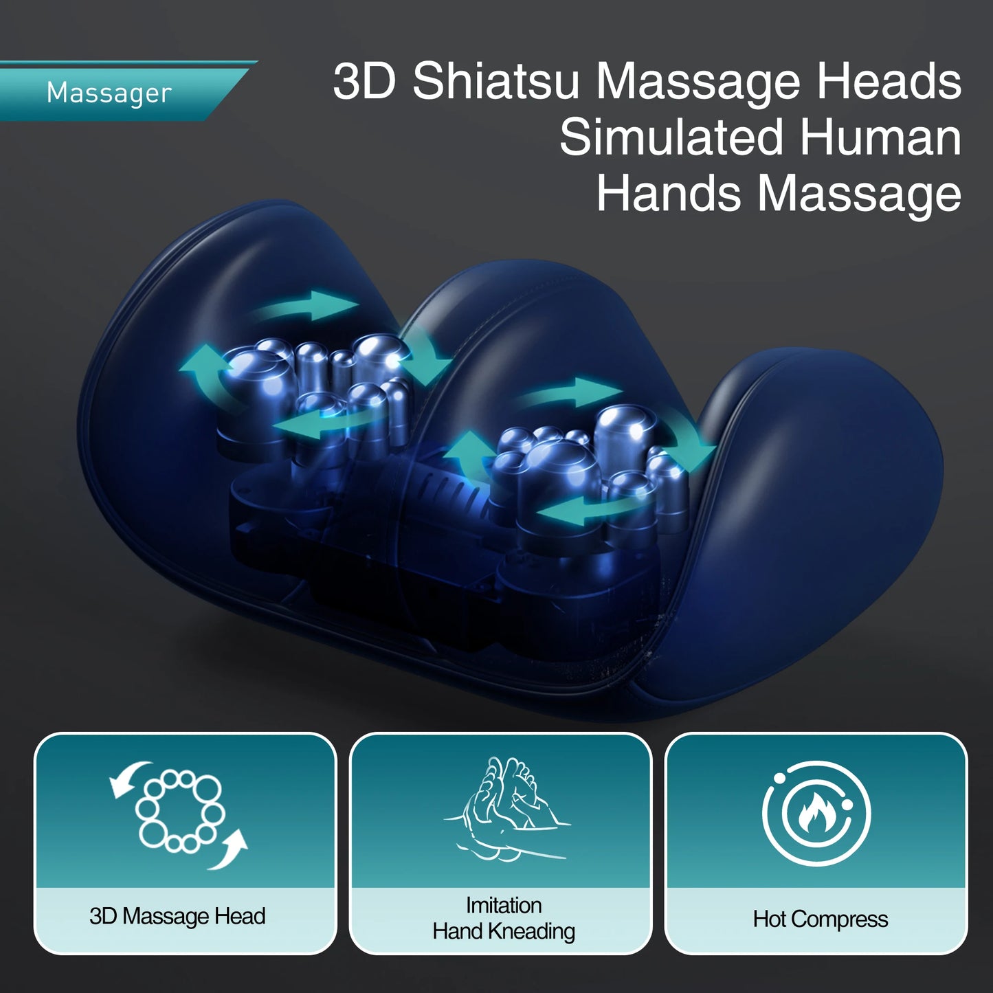 3D Shiatsu Foot & Calf Massager with Heat