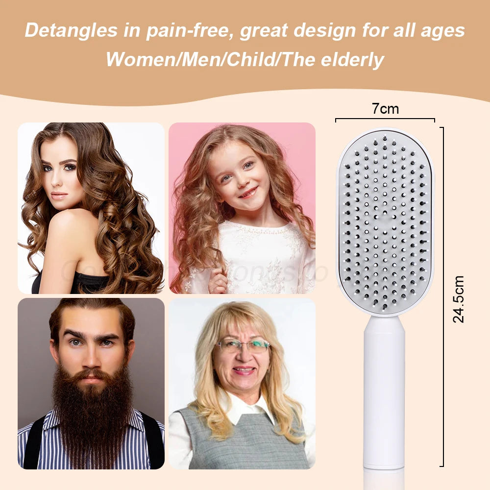 Self-Cleaning Massage Hair Brush