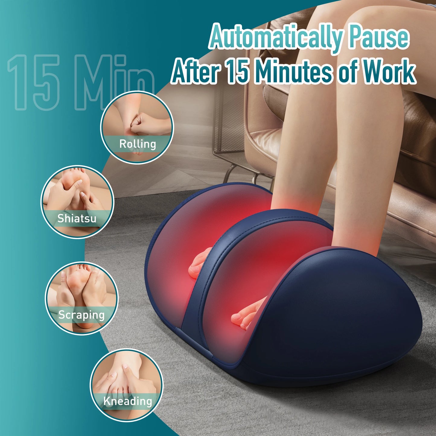 3D Shiatsu Foot & Calf Massager with Heat