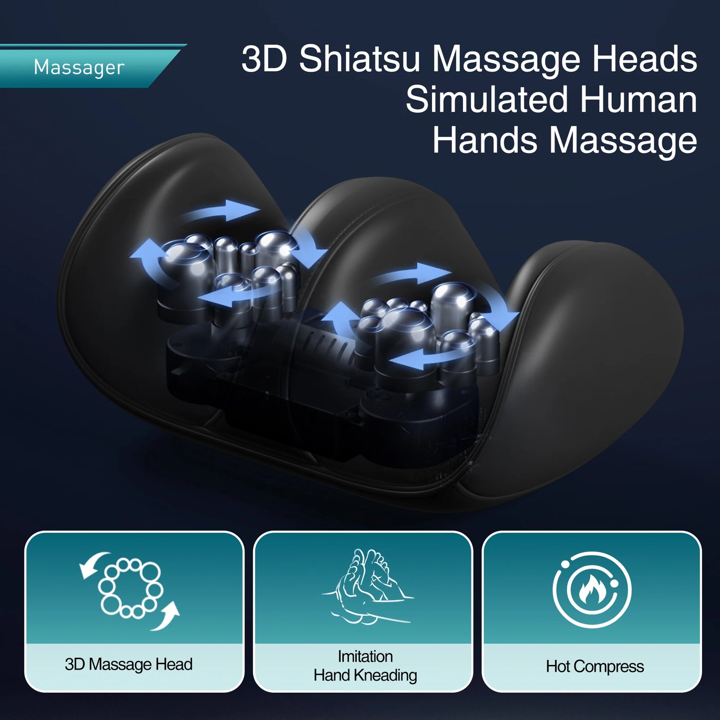 3D Shiatsu Foot & Calf Massager with Heat